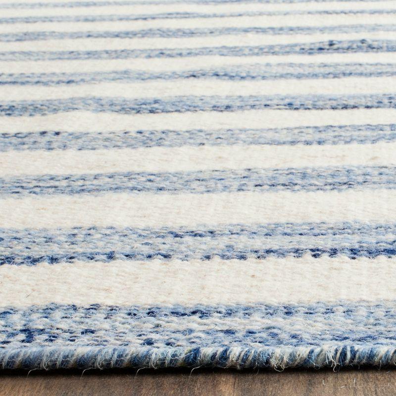 Dhurries DHU575 Hand Woven Flat Weave Indoor Area Rug - Blue/Ivory - 8'x10' - Safavieh