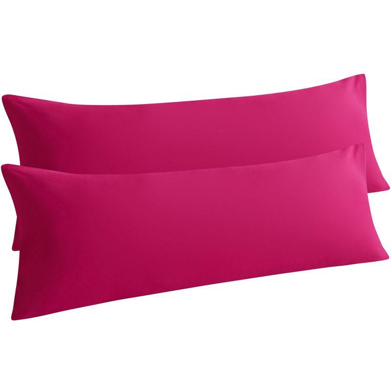 Magenta Microfiber Body Pillowcases Set of 2 with Envelope Closure