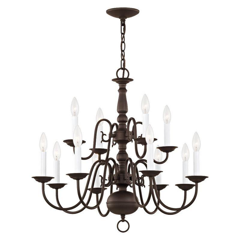 Livex Lighting Williamsburgh 12 - Light Chandelier in  Bronze