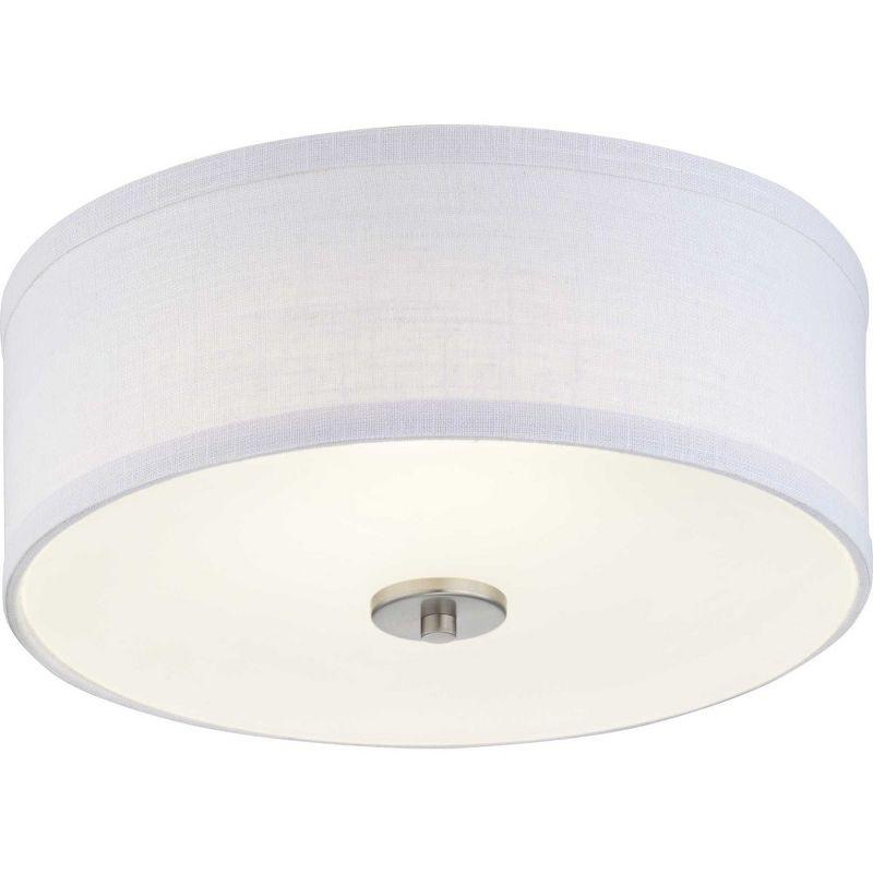 Progress Lighting Inspire Collection 1-Light LED Flush Mount, Graphite Finish, Fabric Shade