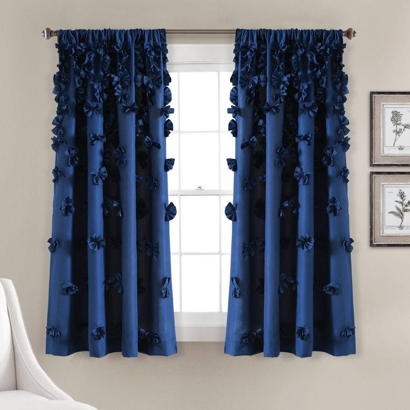 Lush Decor Riley Polyester Semi Sheer Curtain Single Panel