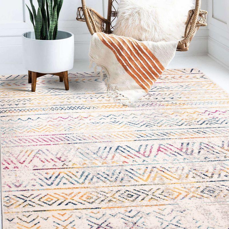 World Rug Gallery Geometric Distressed Bohemian Area Rug