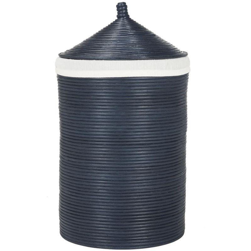 Wellington Laundry Basket - White/Navy - Safavieh