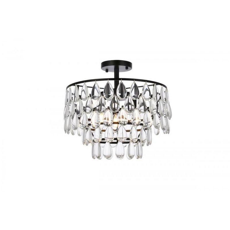 Elegant Lighting Mila 16 inch flush mount in black