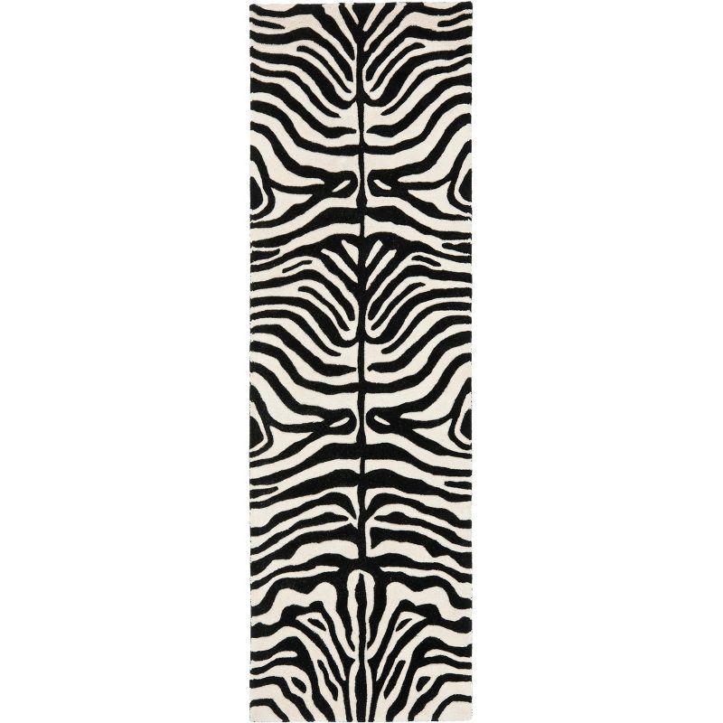 Hand Tufted Black and White Wool Runner Rug