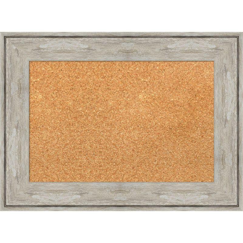 Crackled Metallic Framed Natural Cork Bulletin Board