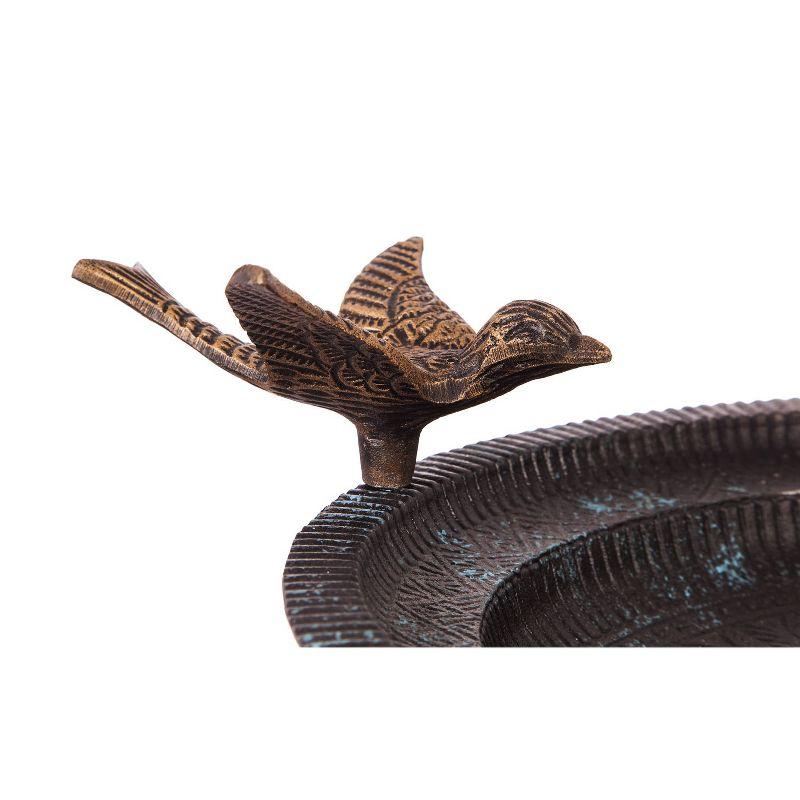 Evergreen Hummingbird Bird Baths for Outdoors Heavy Duty | Metal Bird Bath Bowl with Stand | Ground Standing Bird Bath and Feeder for Garden Yard Deck