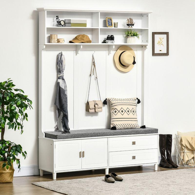 HomCom Hall Tree 78.25'' Wide with Bench and Shoe Storage