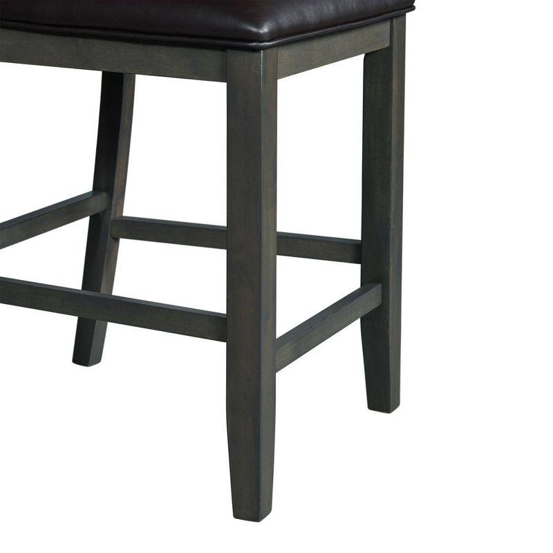 Set of 2 Taylor Faux Leather Counter Height Barstools Gray - Picket House Furnishings: Polyester Upholstery, MDF Frame, 300 lbs Capacity