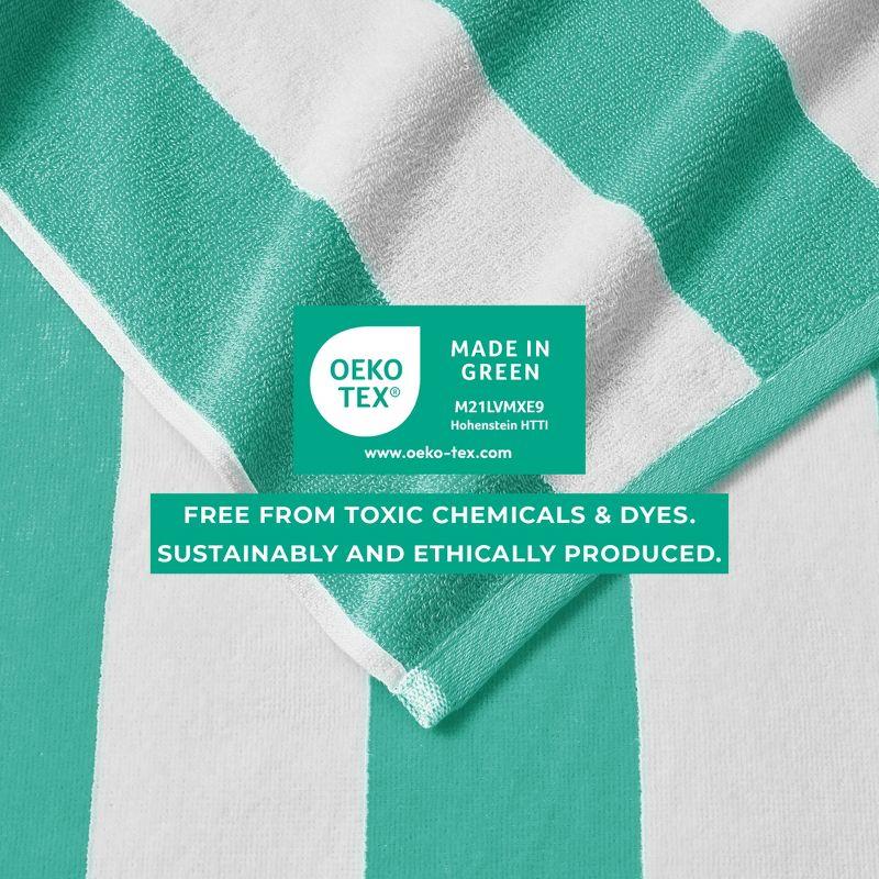FreshFolds 100% Cotton Absorbent & Quick-Dry Cabana Beach Towels (Set of 4)