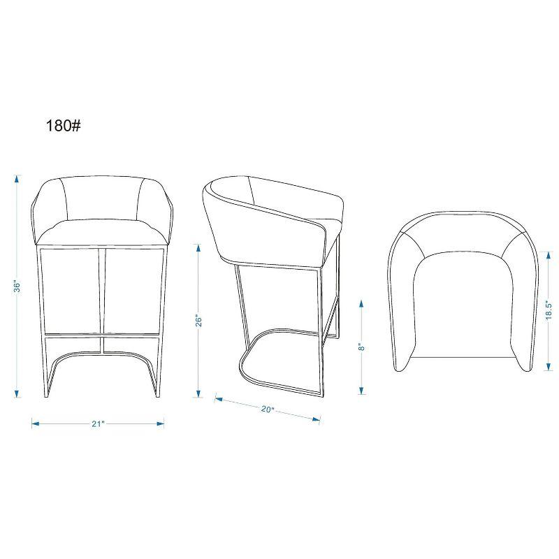 Louvre Stainless Steel Counter Height Barstool - Manhattan Comfort