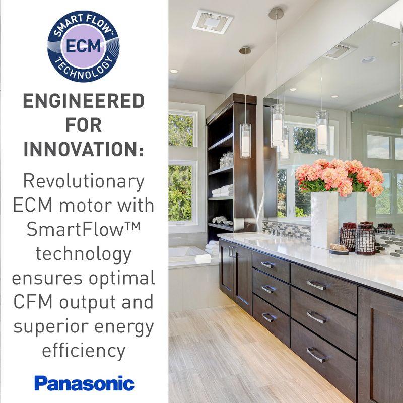 Panasonic WhisperValue Ceiling/Wall Mount Bathroom Exhaust Fan, 50-80-100 CFM, FV-0510VS1
