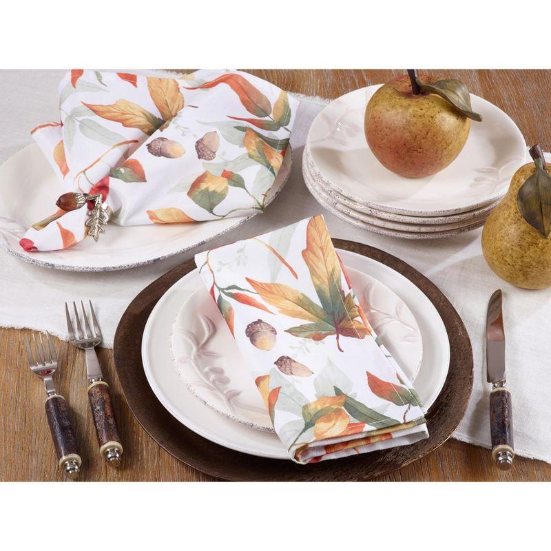 Saro Lifestyle Fall Leaf Napkin, 20" Square, Multi (Set of 4)
