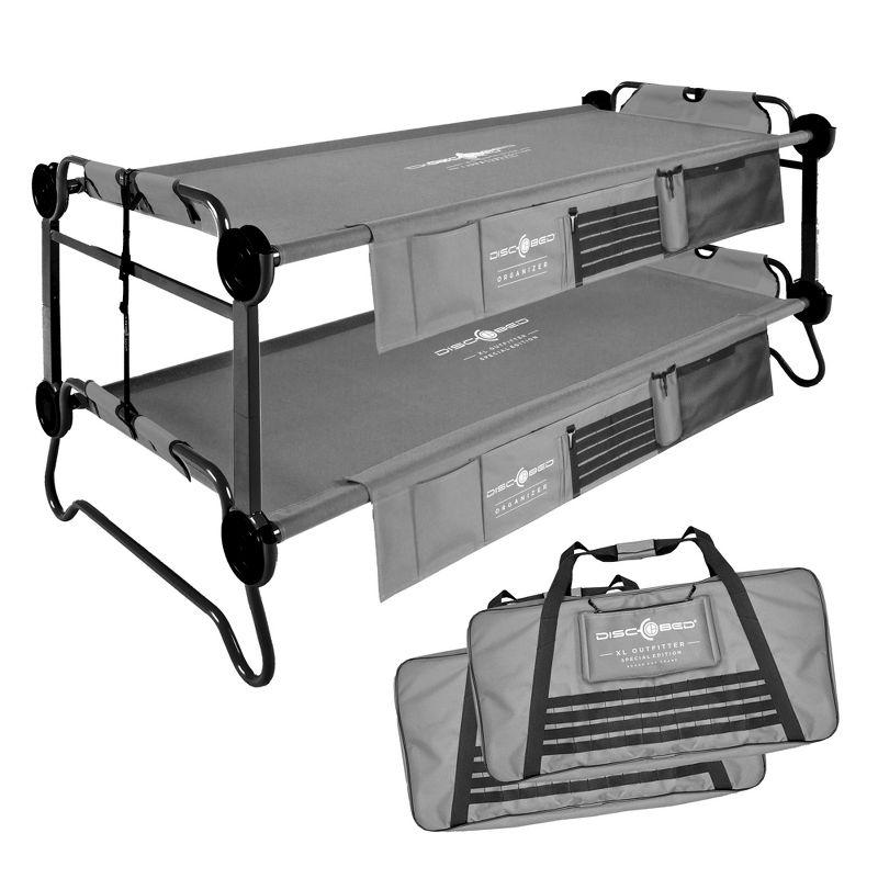 Extra Large Disc-O-Bed Special Edition Outfitter with 2 Side Organizers; Grey