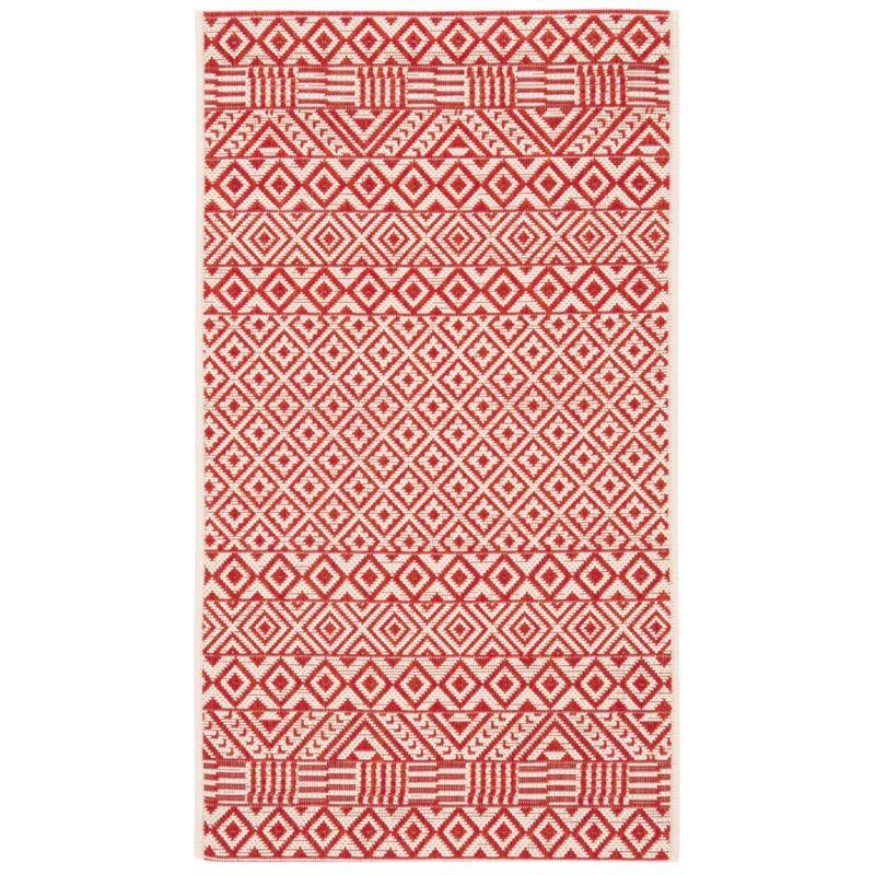Courtyard CY6235 Power Loomed Indoor and Outdoor Accent Rug - Beige/Red - 2'x3'7" - Safavieh
