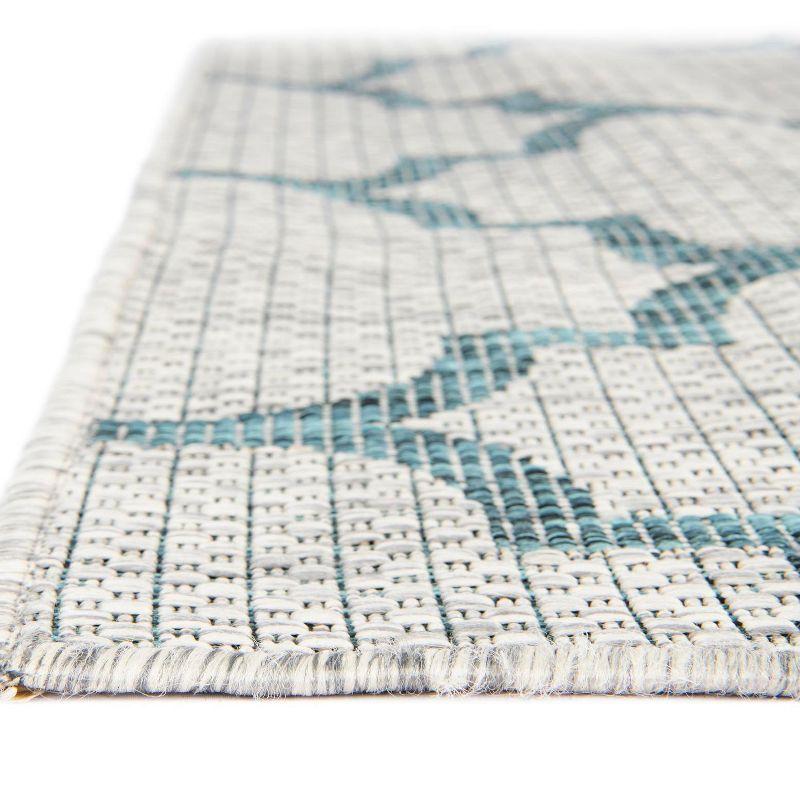 Unique Loom 2' 0 x 6' 1 Runner Indoor/Outdoor Trellis Gray Runner Rug