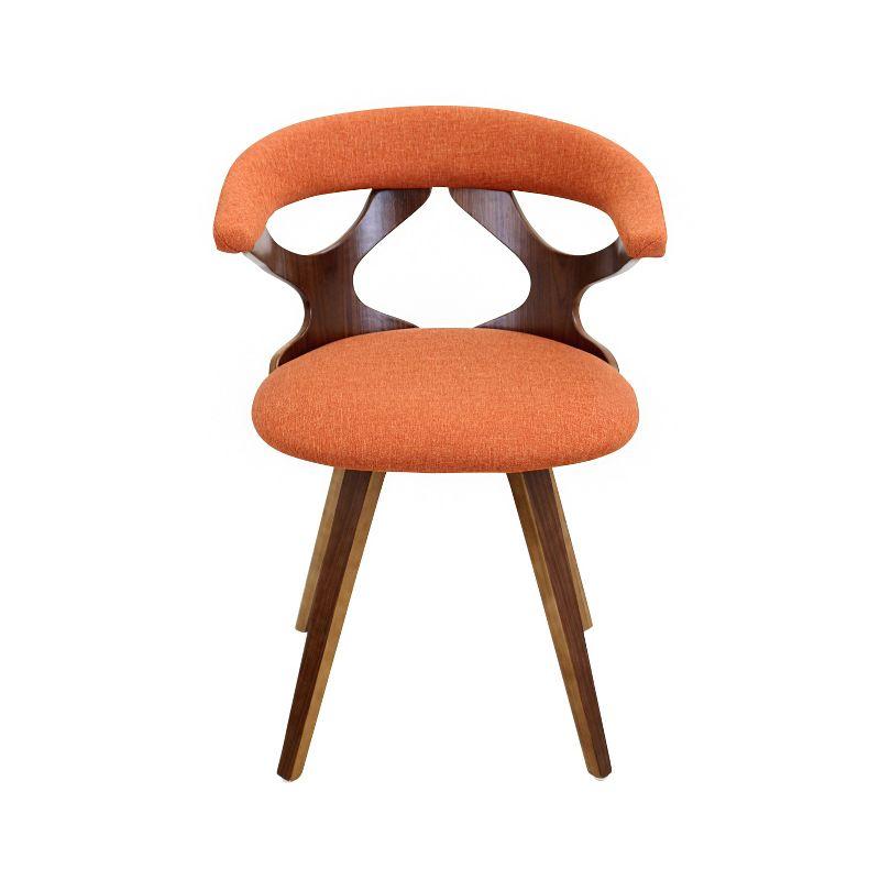 LumiSource Gardenia Mid-Century Modern Dining Accent Chair with Swivel Orange/Walnut: Polyester Upholstery, Wood Legs, No Assembly Required