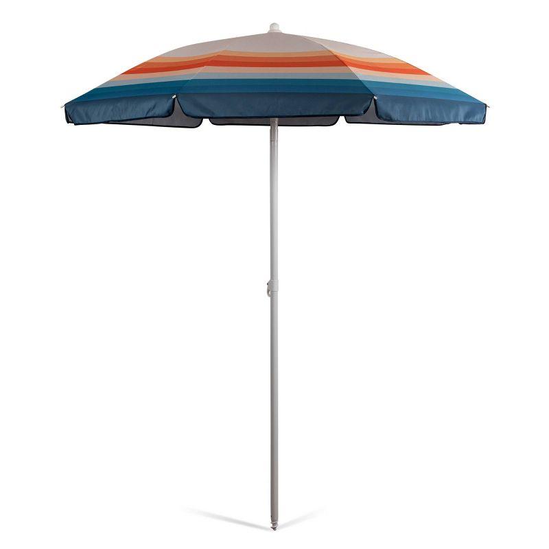 Phoenix Stripe 5.5' Tilt Beach Umbrella with Carry Bag