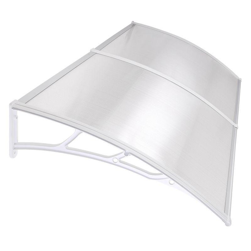 80"x40" White Polycarbonate Door Window Awning with UV Protection