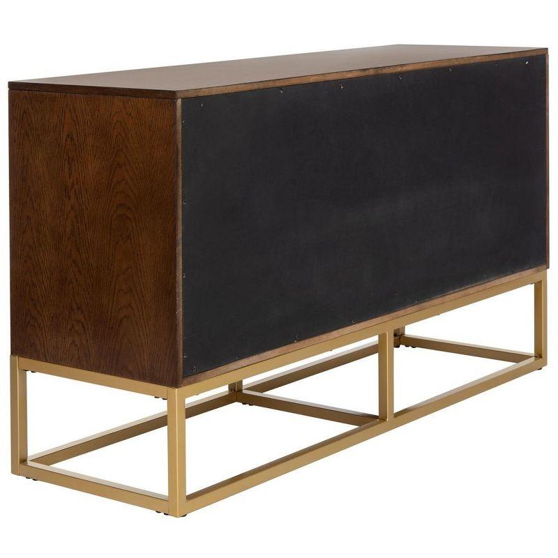 Estelle Transitional Walnut Dresser with Brass Accents 56"