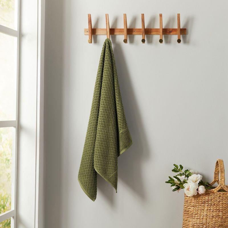FreshFolds 100% Cotton Lattice Texture Bath Towels (Set of 4)