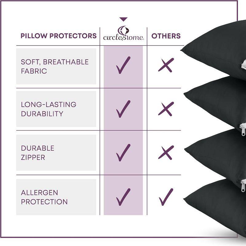 100% Cotton Zippered Pillow Protector (2 pck) Standard - Charcoal