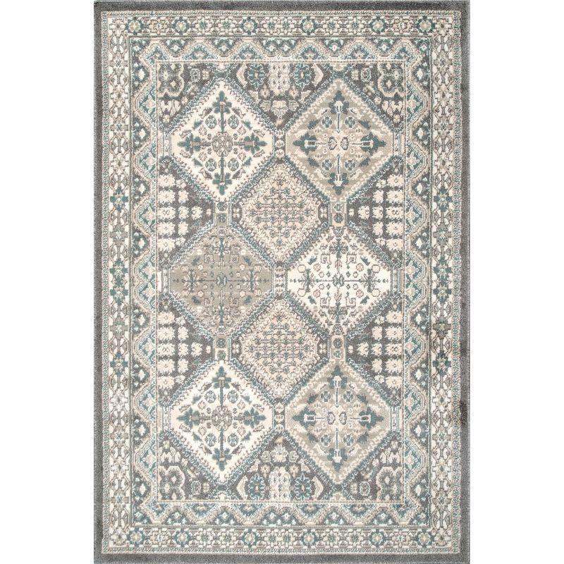 Nuloom 9x12 Becca  Tiled Indoor Area Rug, Charcoal, Faded Transitional Design, Stain Resistant, BedroomLiving Room, Kitchen,