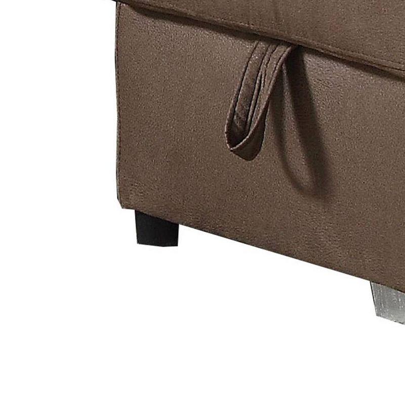 Brown Tufted Upholstered Storage Ottoman