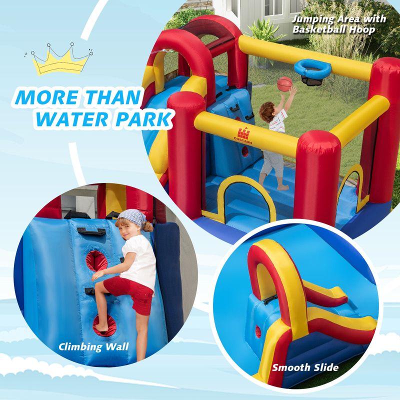 Costway Inflatable Water Slide Giant Kids Water Park w/ Double Slides & 735W Blower