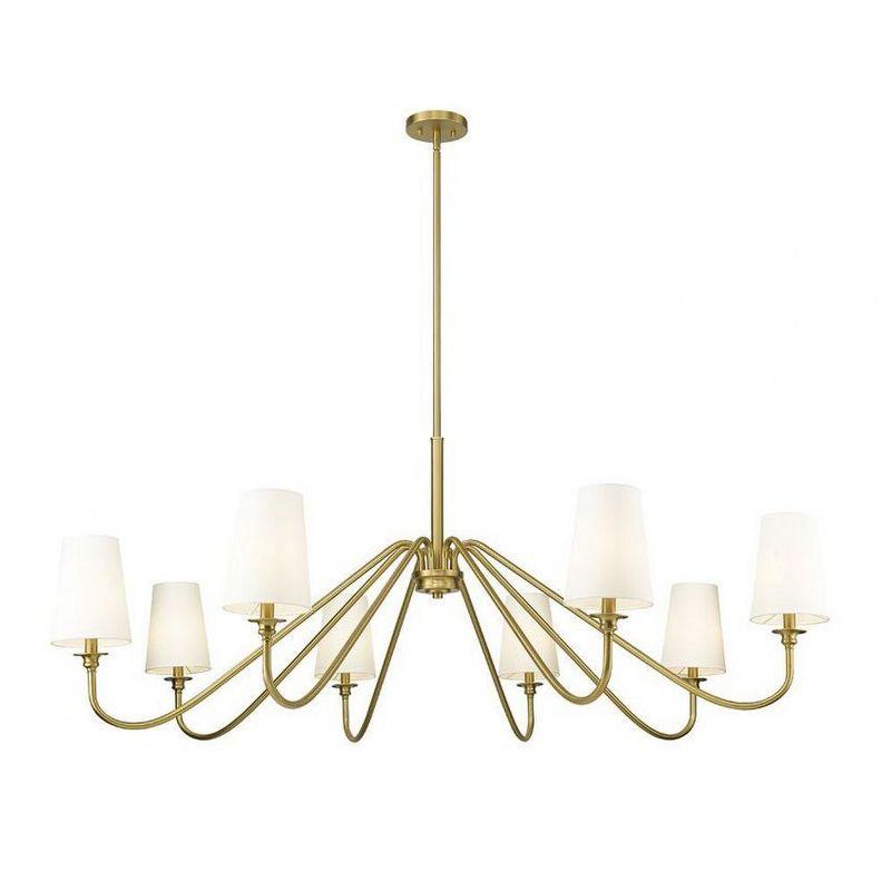 Gianna Modern Gold 8-Light Chandelier with White Shades