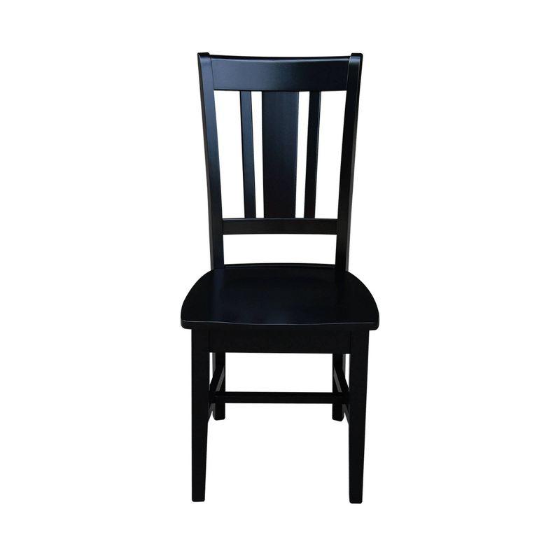 International Concepts Set of 2 San Remo Splatback Chairs Jet Black: Rubberwood Frame, Armless Design