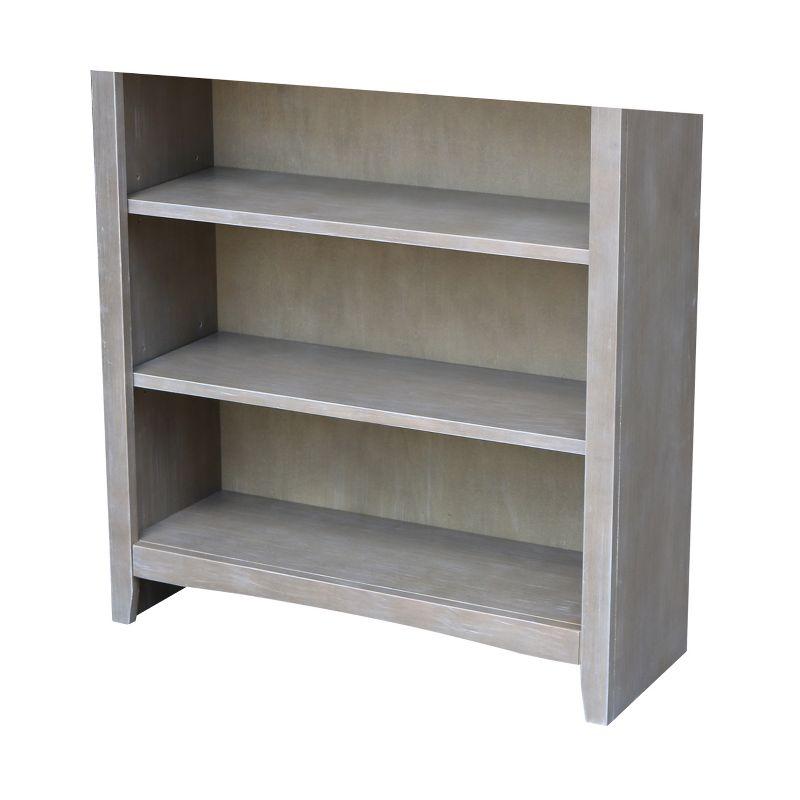 72" Shaker Bookcase Washed Gray/Taupe - International Concepts: Solid Wood, 5 Shelves, Mid-Century Design