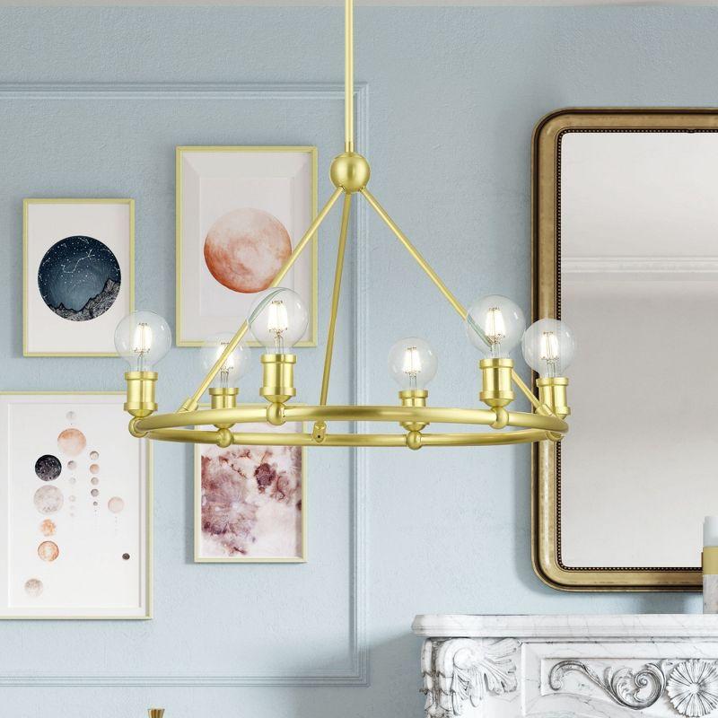 Livex Lighting Lansdale 6 - Light Chandelier in  Satin Brass