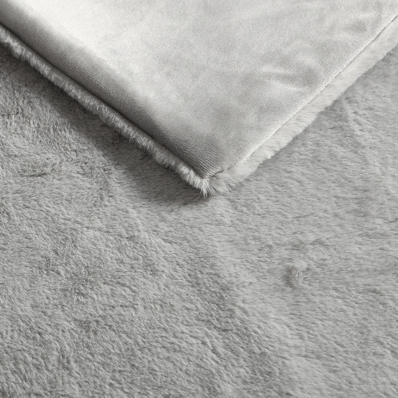 Kenneth Cole Faux Fur Solid Throw Blankets