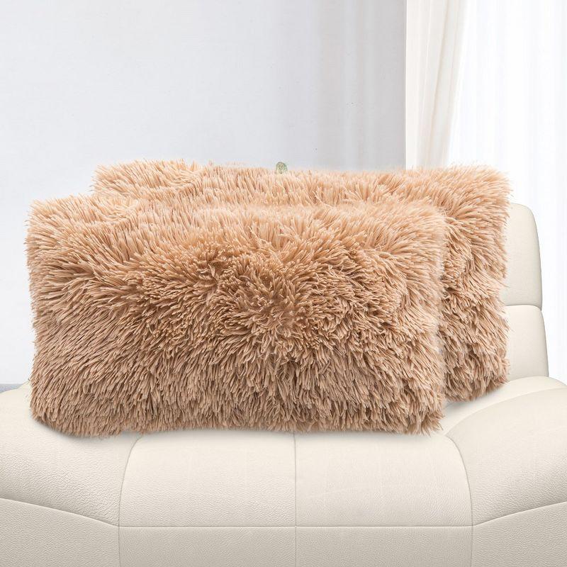 Cheer Collection Faux Fur Throw Pillow