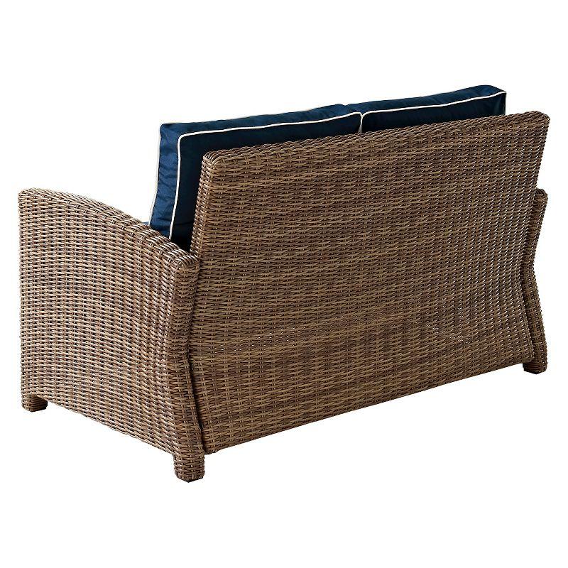 Bradenton Navy and Brown Outdoor Wicker Loveseat