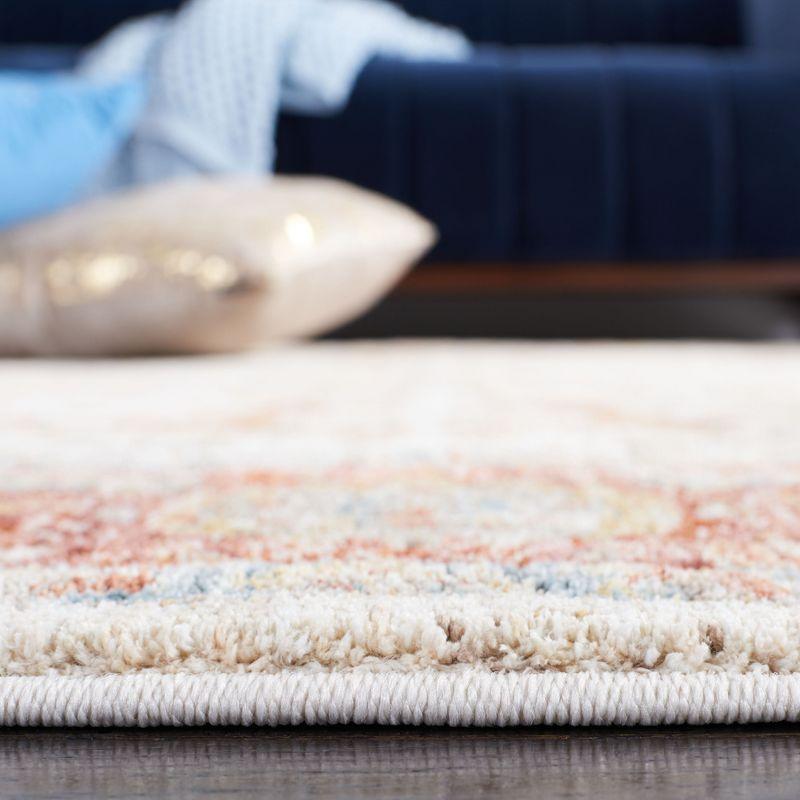 Valencia VAL566 Power Loomed Area Rug - Ivory/Rust - 6'4"x6'4"Square - Safavieh.