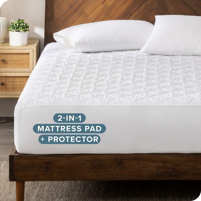 Bare Home Waterproof Quilted Mattress Pad