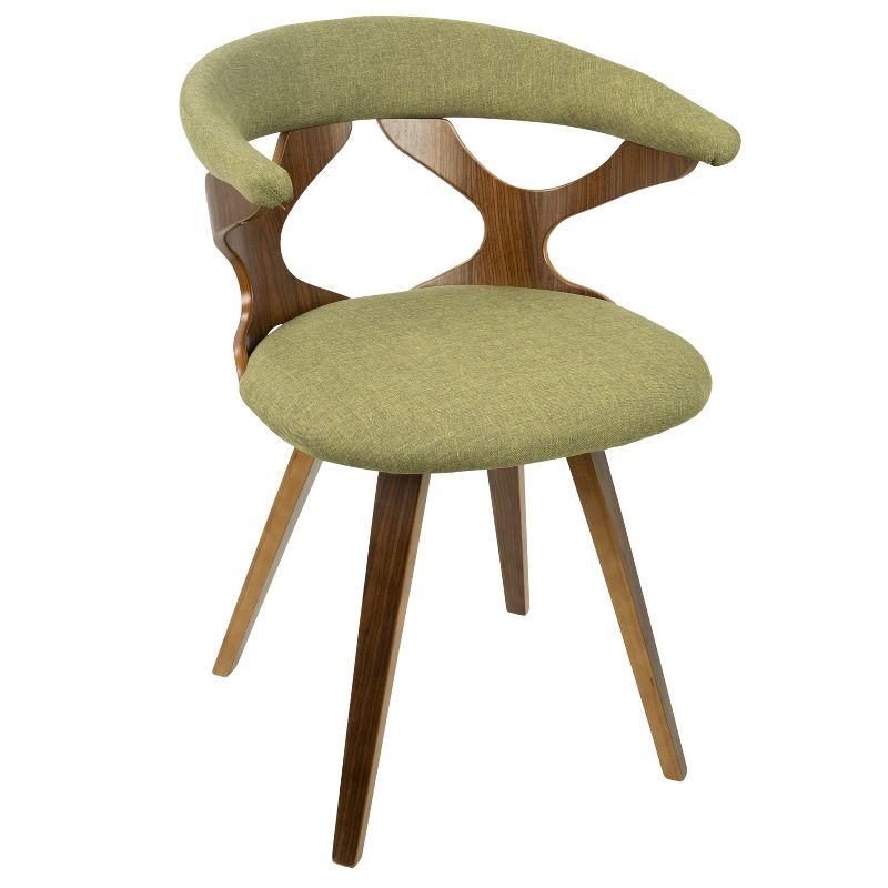 Green Upholstered Mid-Century Modern Swivel Side Chair