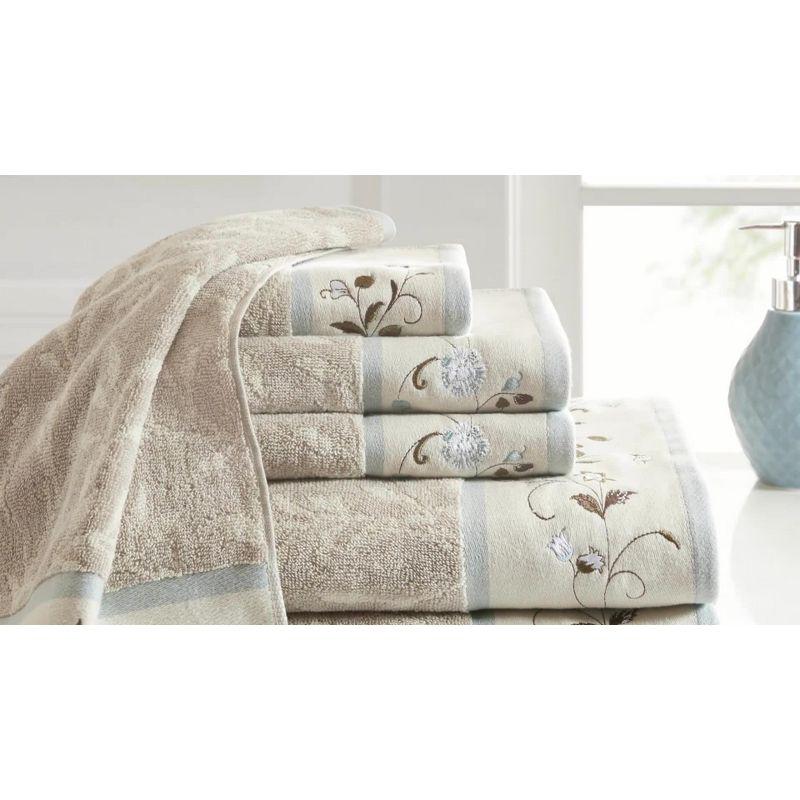 Madison Park Raheem Embroidered Cotton Jacquard Towel Set (Set of 6)