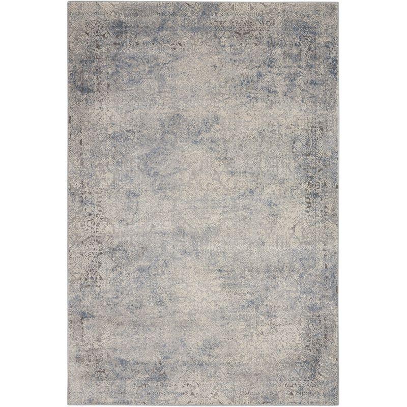 Nourison Rustic Textures Vintage Persian Indoor Area Rug Ivory Light Blue 5'3" x 7'3"