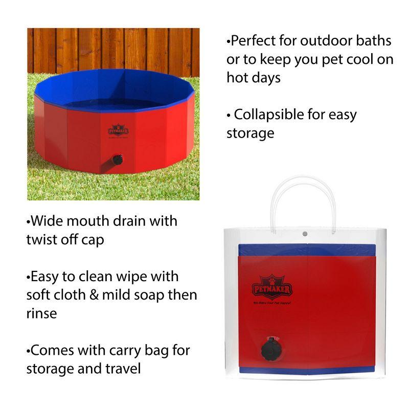 Pet Adobe Foldable Pet Pool and Bath Tub - 30.5", Red/Blue