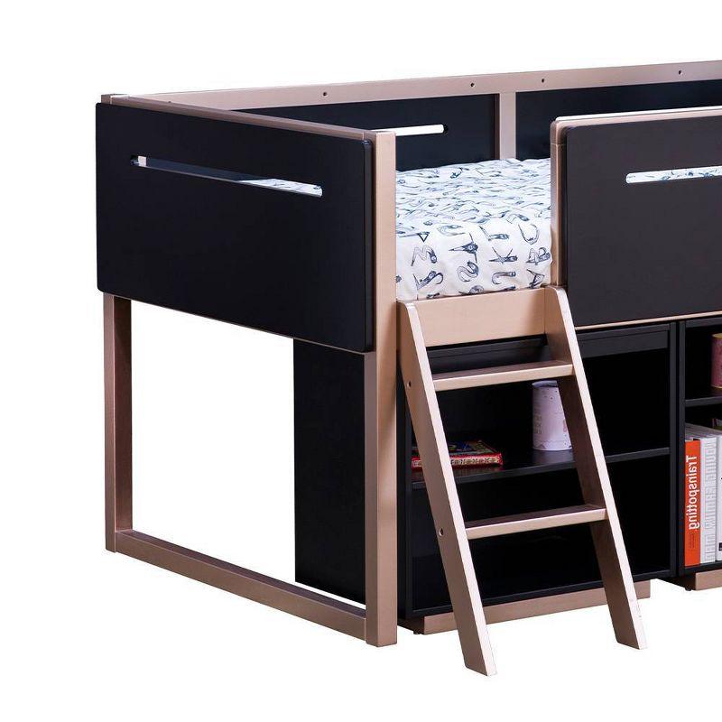 22" Prescott Youth Bookshelf in Black and Rose-Gold for Kids