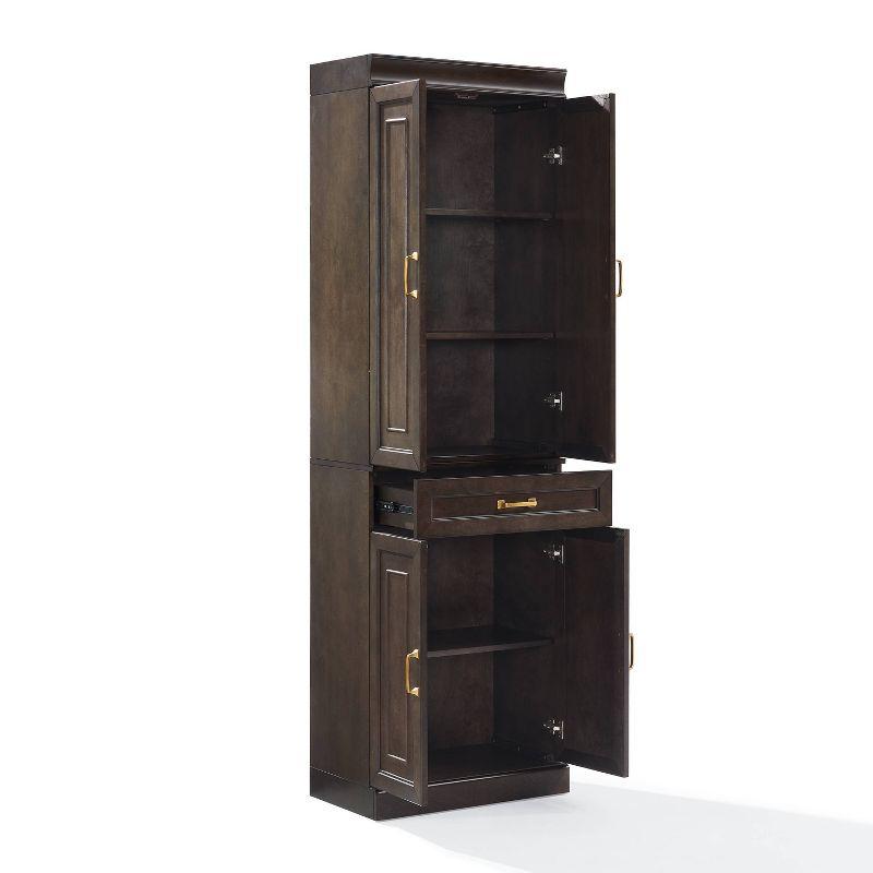 Crosley 78" Stanton 2pc Kitchen Storage Pantry Cabinet Set Coffee: Traditional Style, Wood Veneer, MDF