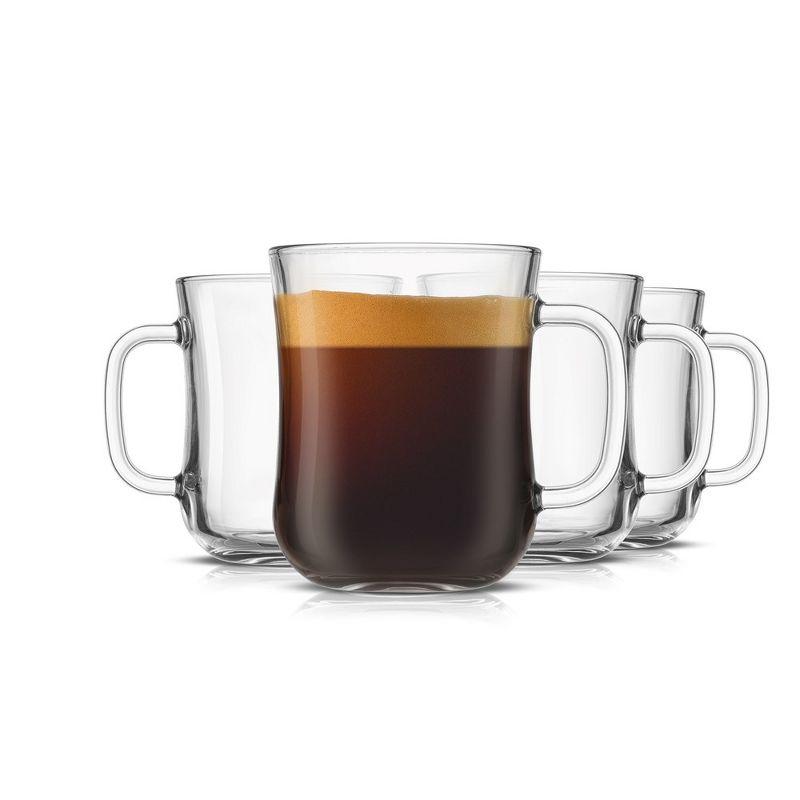 JoyJolt Diner Glass Coffee Mug with Handle, 16oz.