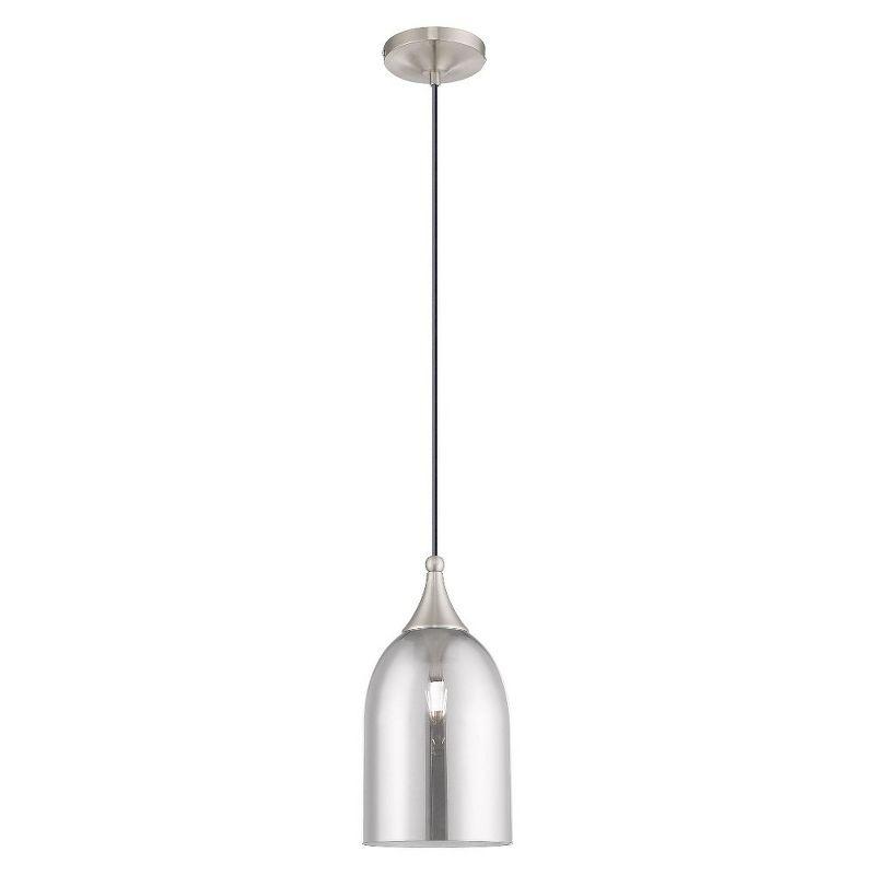 Livex Lighting Art Glass 1 - Light Pendant in  Brushed Nickel