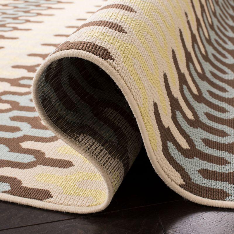 Hampton HAM518 Indoor/Outdoor Machine Made Accent Rug - 2'7"x5' - Light Blue/Green - Safavieh