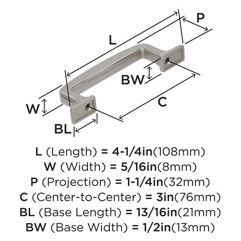 Amerock Westerly 3 inch (76mm) Center-to-Center Polished Nickel Cabinet Pull