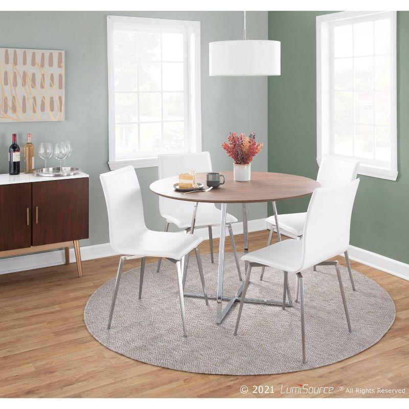 Set of 2 Mason Contemporary Dining Chairs: Swivel Base, Faux Leather, Floor Protectors - LumiSource