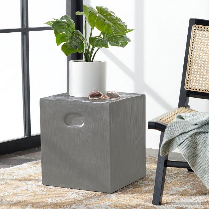 Cube Concrete Accent Stool  - Safavieh